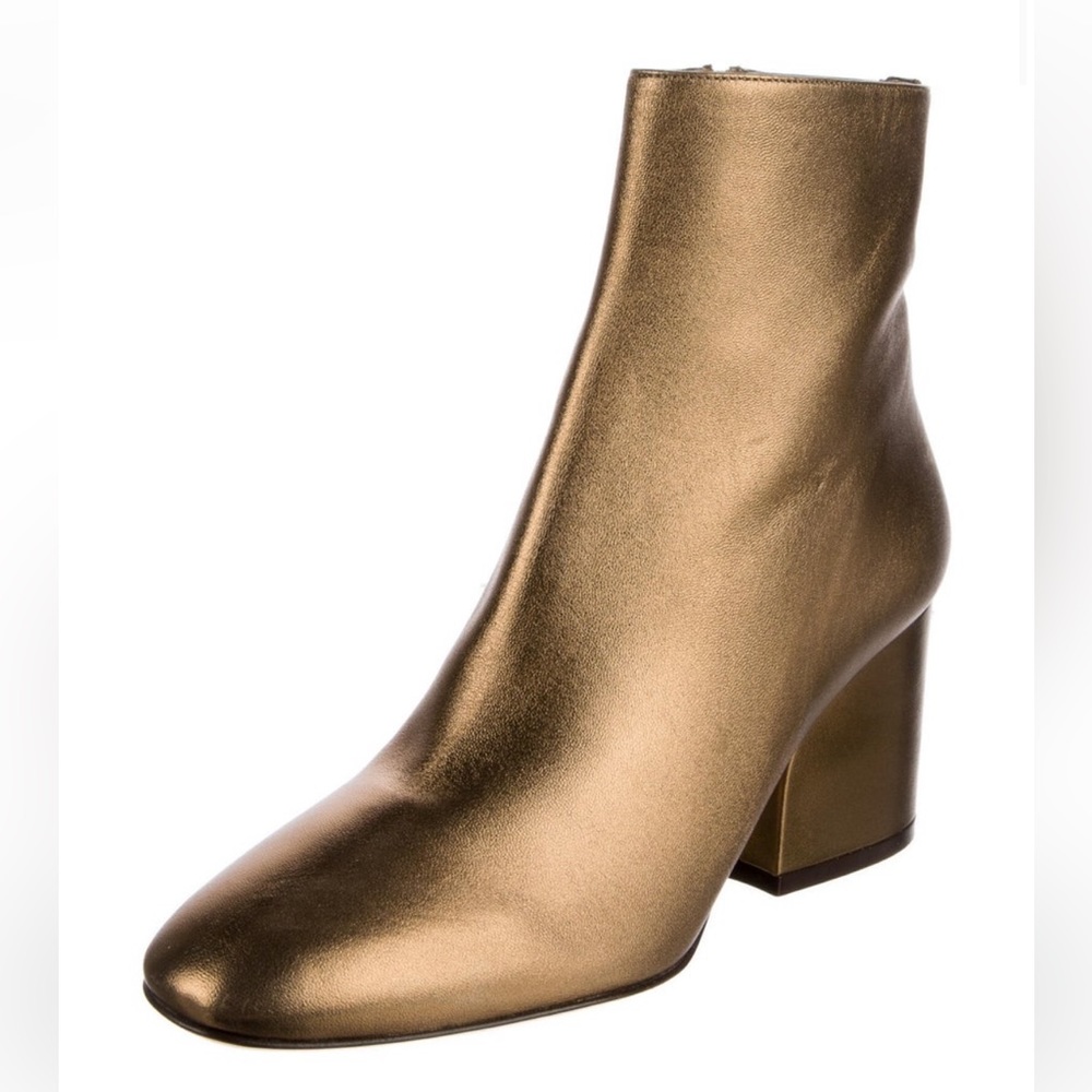 Ferregamo Bronze Gold Boots with block heels